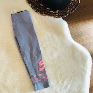 3T Nike leggings blue with pink logo